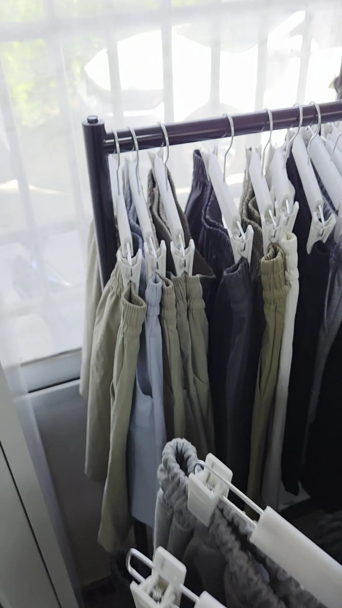 Finished goods racked and ready after QC