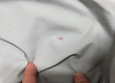 Soiling on the fabric face
